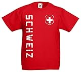 Schweiz Kinder-Shirt Name Nummer Trikot EM-2021 Rot 116