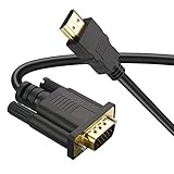 HDMI auf VGA Kabel, Monitor Videokabel (Stecker auf Stecker) 1080P Audio HDTV Übertragung Line Out Konverter für Computer, Desktop, Laptop, PC, , Projektor, HDTV, Xbox -1M