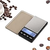 JZK Espresso-Kaffeewaage mit Timer, Filterkaffeewaage, kleine digitale Taschenwaage, 0.1 g 1 kg hochpräzise Mini-Küchenwaage, LCD-Display