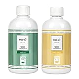 Muhà Duftkonzentrat, Set mit 2 Lufterfrischern für Wäsche, 400 ml, intensive Düfte, langanhaltender Duft, großes Format, universelle Verwendung in der Waschmaschine (Capri + Sweet Vanilla)