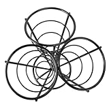 VILLCASE Schwarzer Pommes Frites Ständer Kegelförmiger Snack Halter aus Edelstahl für Zuhause und Gastronomie Kompakt Geeignet für Pommes Mozzarella Sticks Hähnchen Finger und Party Snacks