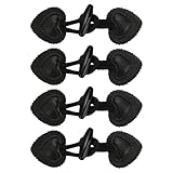 4 Paar Leder Horn Knebelverschlüsse, 11cm x 3.5cm Leder Knebelknopf Schwarz, Dufflecoat Verschluss Schwarz, Leder Knebelverschluss für DIY Handwerk Kleidung Nähen Dekoration Basteln Zubehör