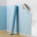 Koncey Dämmtapete Selbstklebend-Tapeten, Wasserfest und Feuchtigkeitsbeständig, Isolierende Wall Paper, Unebenheiten Kaschieren, Selbstklebender Wandaufkleber(Blau,50 x 280 cm)