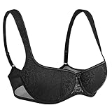 Lemorosy Dirndl BH mit Bügel mit Gepolsterte(Schwarz,75B)