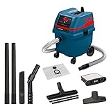 Bosch Professional Nass-/Trockensauger GAS 25 L SFC (inkl. Grobschmutzdüse, Fugendüse, Schlauch 3 m, Bodendüsen-Set, Papierbeutel, 1 x Polyesterfilter, Luftreguliergriff, 2 x Absaugrohr) Blau