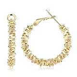 Dochais Creolen Gold Ohrringe Damen Hypoallergene Silber 925 Ohrringe 14K Vergoldete Großes Leichtgewicht Huggie Hoops Frauen Ohrringe Leicht Kreolen Schmuck Geschenk Mädchen 30MM