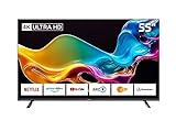 DYON Movie Smart 55 XT-3 139 cm (55 Zoll) Fernseher (4K Ultra-HD Smart TV, HD Triple Tuner (DVB-C/-S2/-T2), Prime Video, Netflix & HbbTV) [Modelljahr 2023]