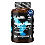 Magnesium Komplex - Premium – 4-fach Formel mit Bisglycinat, Citrat, Malat & Taurat – Hochdosiert – 180 Tabletten – Sevens