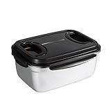 Deutsche Übersetzung: Edelstahl 304 Frischhaltedose Mit Vakuumverschluss – Ideal Für Mahlzeiten, Obstaufbewahrung, Lunchboxen Und Kühlschrankorganisation. Lebensmittelecht, Auslaufsicher,