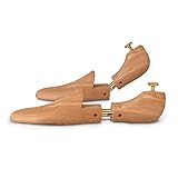 Coccine Schuhspanner Zedernholz, Schuhdehner Schuhweiter Extrastark, Knickschutz Schuhspanner Holz, Shoe Stretcher mit Einstellbarer Federn, für Alle Schuhe, 1 Paar, 41-42