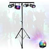 Mooving Light & Sound - ML-SUPPORT-DJLIGHT Lichtpaket 1,60 m verstellbar – 5 Lichtspiele Astro Strobe Derby LED