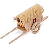 Parliky Miniatur Holzkarre Robust Langlebig Dekoratives Modell für Büro und Heimtisch Kindgerechtes Sammelspielzeug Partygeschenk für Antikes Wagen Design Vielseitige Dekoration