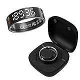 Smart Ring Damen Herren mit Display Smartring Fitness Ring Tracker Android IOS Fitnessring Smarter Ring Schlaf Pulsmesser Schrittzähler Schwarz Gold Silber Aktivitätstracker