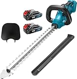 Akku Heckenschere, Ersatz für Makita 18V DUH502Z, kompatibel mit Makita BL1830B, mit 2x3000mAh Akku und Ladegerät, Bürstenlos, für Trimmen im Park Garten