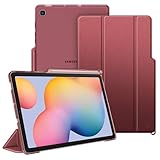 Fintie Hülle für Samsung Galaxy Tab S6 Lite 10,4 Zoll 2024/2022/2020 Tablet - Slim Schutzhülle mit Transparenter Rückseite Cover und Auto Schlaf/Wach Funktion, Weinrot