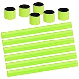 URAQT Reflektorbänder, 12PCS Schnapparmbänder Klatscharmband Sicherheitsband Reflektierend, Reflexband für Kinder, Erwachsene, Jungen und Mädchen im Set zum Fahrrad Fahren, Laufen oder Joggen