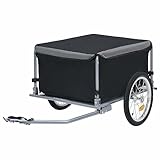Fahrrad-Lastenanhänger, Xichuzi Fahrradanhänger, Lastenanhänger Fahrrad, Anhänger Fahrrad, Lastenanhänger Für Transport, Schwarz und Grau 65 kg