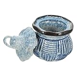 Ipetboom Japanischer Stil Keramik Ölspender mit Deckel Langlebiger Essig und Sojasaucenbehälter Hygienischer Gewürzspender für Frische Flüssiggewürze im Vintage Design