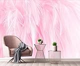 Fototapete 3D Tapete Rosa Vogelfedern Tapeten Vliestapete Wandbilder Wanddeko Wandtapete -songqians-15793-400cmx260cm