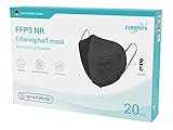 EUROPAPA® 40x FFP3 Schwarz Masken Atemschutzmaske 5-Lagen Staubschutzmasken hygienisch einzelverpackt Stelle zertifiziert EN149:2001+A1:2009 Mundschutzmaske EU2016/425