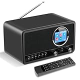 Wholede DAB+/FM Radio mit Bluetooth, Digital Radio Küchenradio DAB Plus Radio mit Fernbedienung Küchenradio Radiowecker mit Sleeptimer Alarm Snooze - USB/Aux-In, Schwarz (Schwarz)