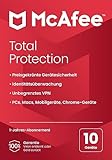 McAfee Total Protection 2024, 10 Geräte | Antivirus, VPN, Kindersicherung, Passwort-Manager, mobile Sicherheit|| PC/Mac/iOS/Android|1-Jahres-Abonnement | Zustellung per Post