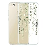 WUACYEAMING Kompatibel mit Huawei P10 lite Hülle, Transparentes Klares Weiches TPU Hülle mit Blume Muster, Sturz - und Kratzfeste Handyhülle case 10
