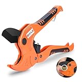 AIRAJ PVC-Rohrschneider,Rohrabschneider Mit Ratschen,SK-5 High Carbon Steel, Zum Schneiden von Außendurchmesser 42 mm PVC/CPVC/PE-X/PE/PP-R,Ausgestattet mit Rutschschutzgriff