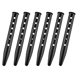 GisWell 6 Stück Sandheringe 31cm Set,Zeltheringe für Sand,Camping, Strand, und Outdoor-Aktivitäten,Robust und Leicht,Schwarze Heringe für Zelt und Markise