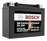 Bosch FA104 - AGM-Motorradbatterie - 12V 180A 10Ah - Geeignet für Motorräder, Motorräder, Enduros, Roller, Quads, Jetskis - Kompatibel M6014, BTX12-BS, BTX12