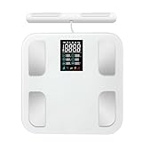 TECKZOON Körperfettwaage, Smarte Personenwaage mit 8 Elektroden & Handsensoren, Digitale Waage für Körperfett, BMI & Muskelmasse, 25 Körperdaten Analysegerät bis 180 kg / 400 lbs
