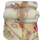 Sheep Dreams Wolldecke Schafwolldecke Wohndecke 100% Merino Schurwolle Lammwolle Tagesdecke (Schafcreme, 120cm x 160cm)