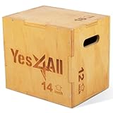 Yes4All Unisex W6p6 Yes4All 3 in 1 Holz Plyo Box mit 4 verschiedenen Größen 16 14 12 20 18 24 30 20, A. Holz Basic, 40.6cmx35.5cmx30.5cm EU