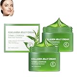 2 Stück Collagen Creme für Gesicht, Feuchtigkeitsspendende und Feuchtigkeitsspendende Kollagenmaske, Hydrolyzed & Niacinamide Kollagen-Gelee für aller Hauttypen, 100g