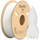 GratKit Schnelles Drucken PLA Filament 1.75mm, 0.03mm, High Speed 3D Drucker Filament PLA, 1kg Spule, Hohe Klebekraft, Für Hochgeschwindigkeits-3D-Druck, Weiß