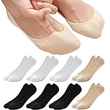 ILovDaisy 8 Paar Füßlinge Ballerina Socken Damen Atmungsaktiv Füsslinge, Unsichtbare Sneaker Socken No Show Rutschfeste Socken mit Siliconpad Kurze Socken Halbsocken Mehrfarbig 36-40