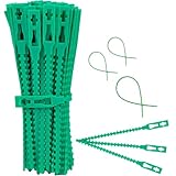 Voarge 200 Stück Pflanzenbinder, verstellbare Pflanzenhalter, Wiederverwendbar Kunststoff Gartenbinder Flexiblem Drahtkern Drehbinder für Pflanzenunterstützung