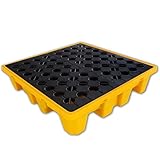 Plattform zur Auffangwanne für ausgelaufene Flüssigkeiten mit Gitterrost, stapelbare modulare Plattform mit Abflussöffnung, modulare Plattformpaletten zur Auffangwanne für ausgelaufene Flüssigkeiten (