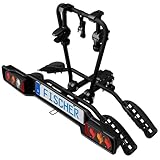 FISCHER Kupplungs-Fahrradträger SmartLine Black, für 2 Fahrräder bis 50 kg Nutzlast, für Anhängerkupplung, abklappbar, teilmontiert, mit integriertem Rahmenschutz