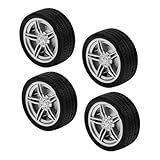 JUMPLAWN 4Stücke Gummiräder Für Spielzeugautos DIY Spielzeugräder Achsenloch Für Kreative Kinderprojekte Bastelmaterial Für Kleine Fahrzeuge