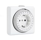 G-Homa Mechanische Zeitschaltuhr Steckdose, Analoge Zeitschaltuhr für Innenbereich mit 96 Segmenten 15 min Schaltintervall, Täglicher EIN-/Aus-Zyklus, für Weihnachtsdeko, Kindersicherung