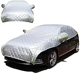 Abdeckung Auto Winter Halbgarage, Autoabdeckung Hagel-Schutzabdeckung, Verdickte Schutzdecke mit reflektierenden Streifen, Winddicht & Universell für SUV, Sedan, Coupe (M)