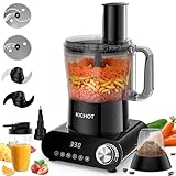 Küchenmaschine & Zerkleinerer, 2.5L Food Processor mit Zubehör Mahlschüssel, 1500W mit Großem Zuführschacht,Eiskrümelung, Mahlen, Zitruspresse, Raspeln, Schneiden & Teigzubereitung, Schwarz