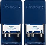 EDISION OMS-2 SAT-Verteiler 2-Fach MAST Outdoor, geignet für TV, Satellit, Kabel-Fernseher, Radio, Unicable, Frequenzbereich 5-2400Mhz, DVB-S2, DVB-T2, DVB-C, DC Durchgang, Wetterfestes Gehäuse