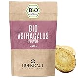 HOFKRAUT Astragaluswurzel Pulver Bio 250g | Tragant-Wurzelpulver | Reines und 100% natürliches Tragacantha Membranaceus Wurzelpulver ohne Zusatzstoffe | Rückstandskontrolliert
