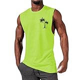 guphouty Tank Top Herren Ärmelloses Hawaii Hemd Rundhals Muskelshirt Unterhemdn Gym Tanktop Männer Sport Top Fitness Sommer Prints Trägershirt Atmungsaktiv Muscleshirt Laufshirt