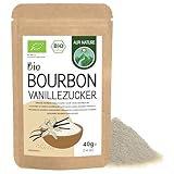 Alpi Nature Bourbon Vanillezucker BIO 40g, Premium Puderzucker und Rohrohrzucker mit gemahlene Vanilleschoten Madagaskar