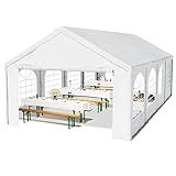 TOOLPORT Hochwertiges Partyzelt 4x8 m Pavillon Zelt PE Plane 450 N Gartenzelt Festzelt Wasserdicht weiß