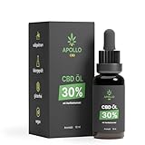 CBD Öl 30% - ApolloCBD - Vollspektrum Extrakt CBD - THCfrei - Cannabidiol Tropfen - Hanföl - Germany Qualitätsmarke - Naturreines Cannabis CBD Öl - Premium natürlich & laborgeprüft-10 ml-250 Tropfen