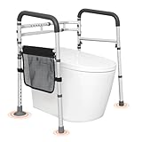 VEVOR Toiletten Aufstehhilfe Toilettensitzerhöhung Armlehne 44–59/62-77 cm Einstellbar, 136 kg Tragfähigkeit Robust WC Aufstehhilfe Toiletten Haltegriffe Toilettensitzerhöhung WC Haltegriff